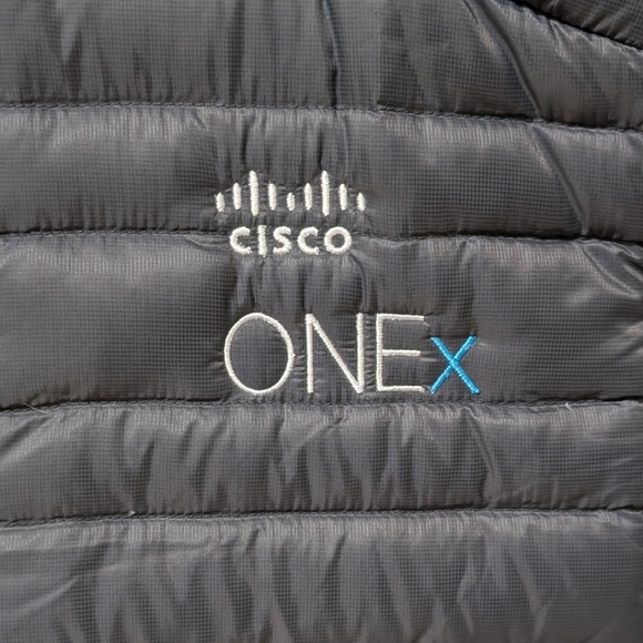 Stio Pinion Down Vest with Cisco and ONEX logos Women's L - Magnet Gray - Picture 6 of 9